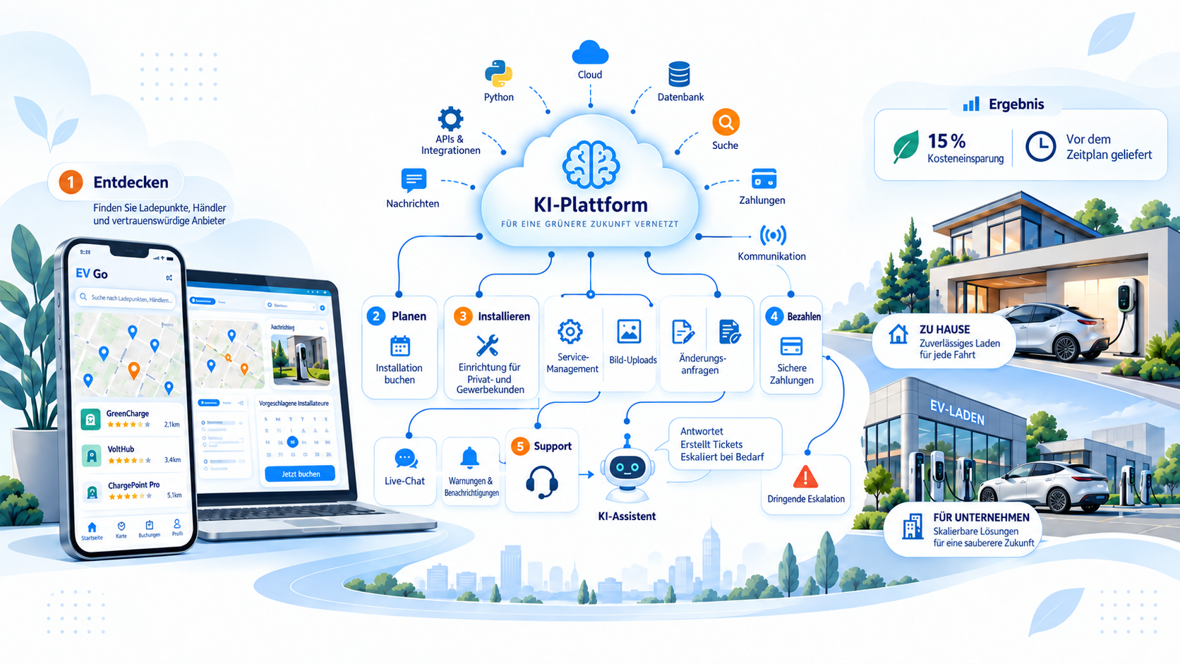 KI-gestützte Plattform für Installation und Service von E-Ladestationen
